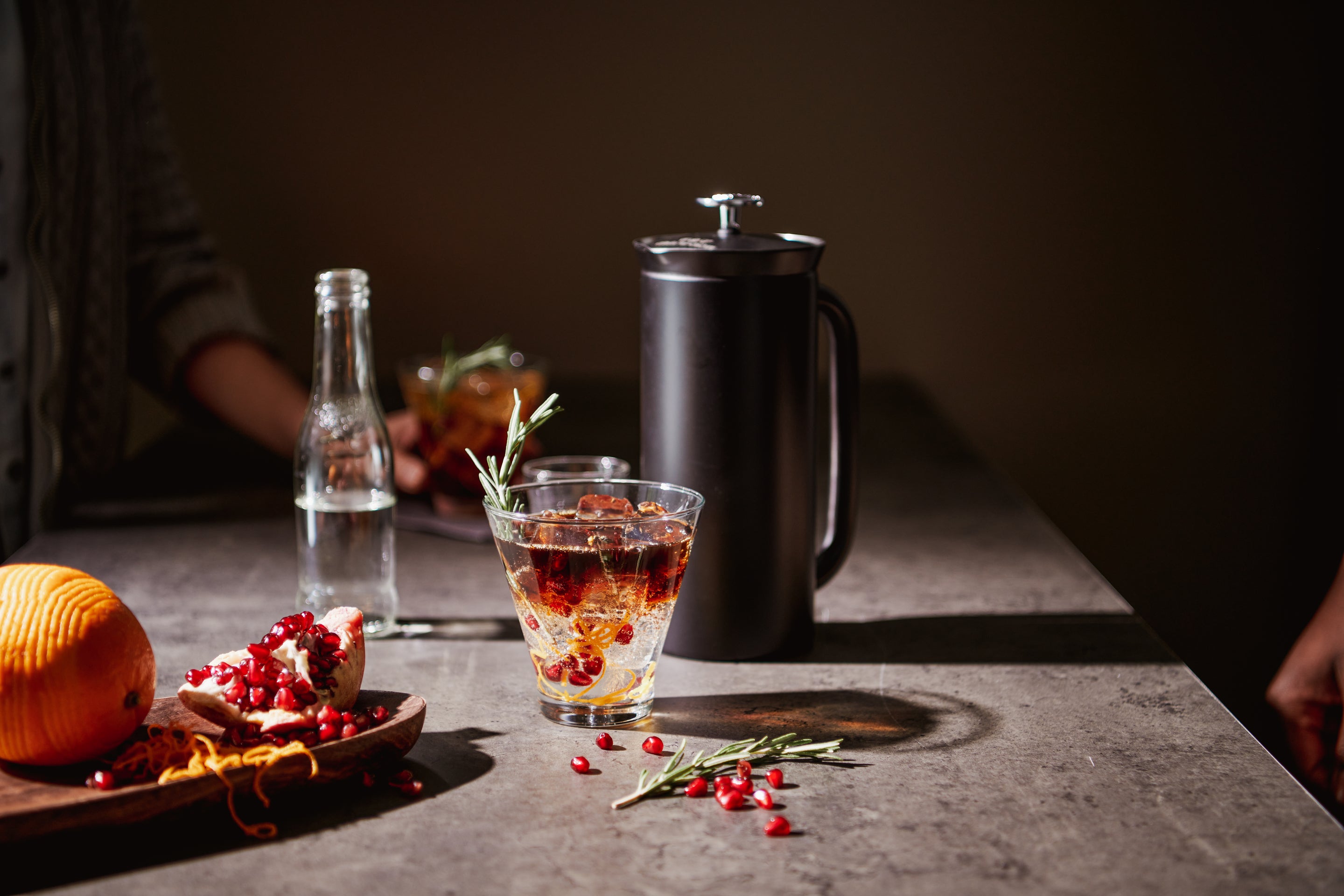 Orange Pomegranate Coffee Tonic