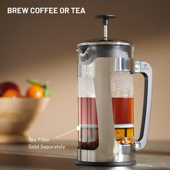 Freshly brewed coffee from the ESPRO P5 French Press.