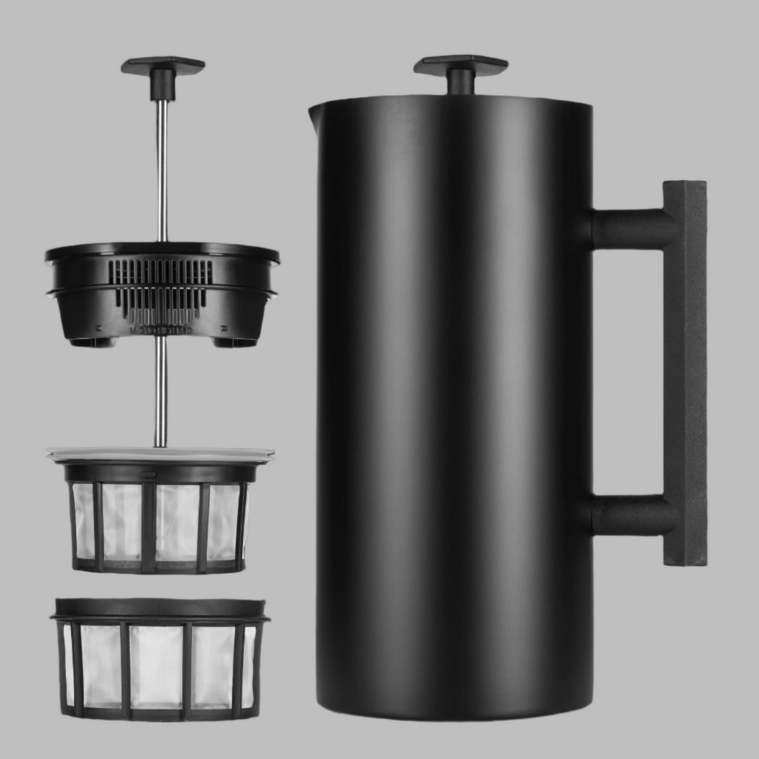 ESPRO P6 French Press Coffee Maker, 32 oz – Matte Black with double-wall insulation
