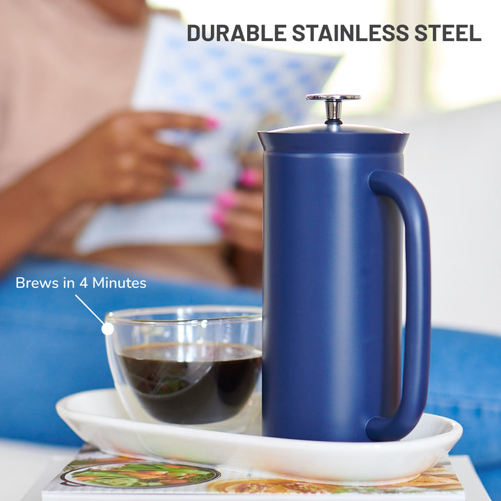 P7 French Press in Aegean Blue#color_aegean-blue