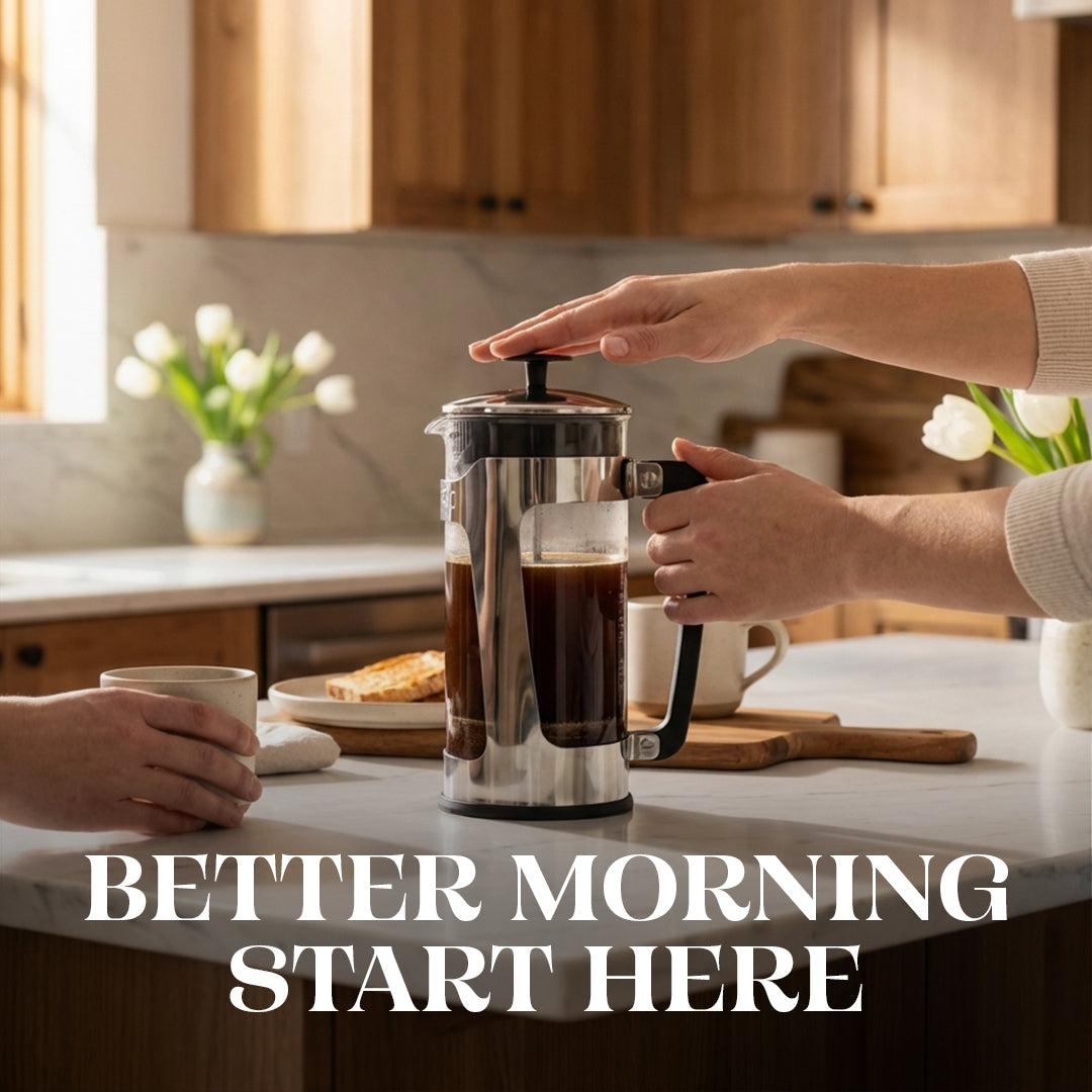 P5 32oz French Press + 100 Paper Filters