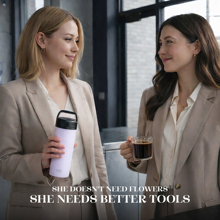 P0 Ultralight Travel Coffee Press Frost Wisteria + 100 Paper Filters