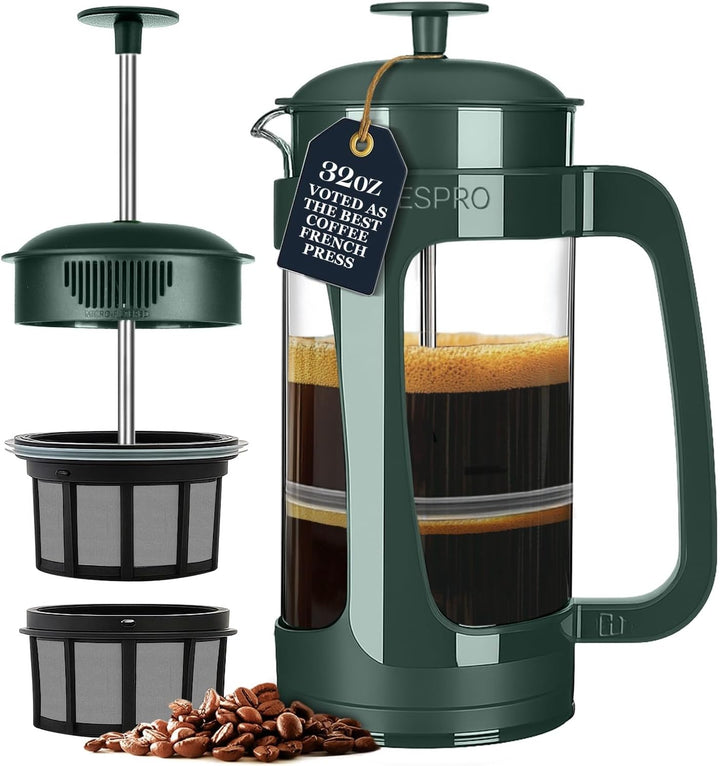 P3 French Press Coffee Maker Green